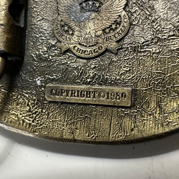 VTG 1980 The Great American Buckle Co #472 Brass Deer 3.5 x 2.5” Oval Buckle - Picture 5 of 8